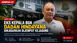 Eks Kepala Badan Gizi Nasional (BGN), Dadan Hindayana, dikabarkan dijemput Kejaksaan Agung pada Rabu (3/6/2026) dini hari. Pada hari yang sama, penyidik juga melakukan penggeledahan di kantor BGN di Jakarta Pusat.