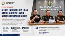 Kejaksaan Negeri Kota Bandung resmi menghentikan penyidikan dugaan tindak pidana korupsi yang menjerat Wakil Wali Kota Bandung Erwin dan anggota DPRD Kota Bandung Rendiana Awangga. 