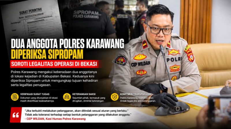 Polres Karawang menegaskan akan bertindak tegas apabila ditemukan pelanggaran disiplin, kode etik profesi, maupun tindak pidana. Publik kini menunggu hasil pemeriksaan yang transparan dan akuntabel demi menjaga kepercayaan terhadap institusi kepolisian. 