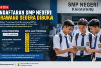 SPMB SMP Kabupaten Karawang Tahun 2026 segera dibuka. Calon peserta didik dan orang tua diimbau mempersiapkan seluruh persyaratan administrasi sejak dini agar proses pendaftaran berjalan lancar.
