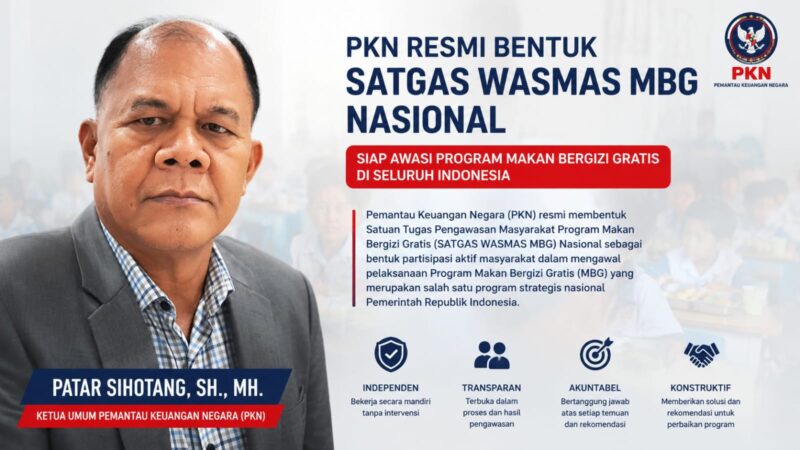 Ketua Umum PKN, Patar Sihotang, SH., MH., menegaskan bahwa satgas ini hadir untuk mendorong pengawasan yang independen, transparan, akuntabel, dan konstruktif, sehingga program strategis nasional tersebut dapat berjalan tepat sasaran, efektif, serta memberikan manfaat optimal bagi masyarakat.