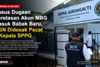 Yayasan Nurul Huda Conggeang mendesak Badan Gizi Nasional (BGN) mengambil tindakan tegas terhadap tujuh Kepala SPPG di Sumedang dan Bogor yang dituding terlibat dalam dugaan pengalihan akun maker Program Makan Bergizi Gratis (MBG) tanpa pemberitahuan resmi. Foto Ilustrasi GEMPAR.CO. 