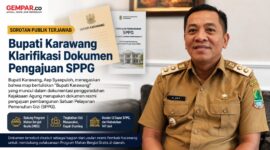 Bupati Karawang, Aep Syaepuloh, memberikan klarifikasi terkait kemunculan map bertuliskan 