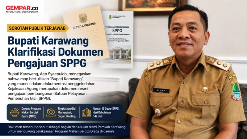 Bupati Karawang, Aep Syaepuloh, memberikan klarifikasi terkait kemunculan map bertuliskan 