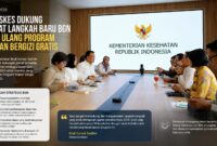 Menteri Kesehatan Budi Gunadi Sadikin menerima kunjungan Kepala Badan Gizi Nasional (BGN) Nanik Sudaryati Deyang bersama jajaran pimpinan baru BGN di Kementerian Kesehatan, Jakarta, Selasa (9/6/2026).