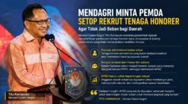 Mendagri Tito Karnavian meminta pemerintah daerah menghentikan perekrutan tenaga honorer baru, khususnya di bidang administrasi, guna mencegah membengkaknya belanja pegawai yang membebani APBD.