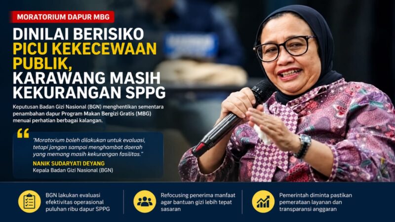 Keputusan Badan Gizi Nasional (BGN) menghentikan sementara penambahan dapur Program Makan Bergizi Gratis (MBG) menuai beragam tanggapan. 