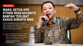 Wakil Ketua KPK Fitroh Rohcahyanto membantah keterlibatan dalam kasus dugaan korupsi Program Makan Bergizi Gratis (MBG).