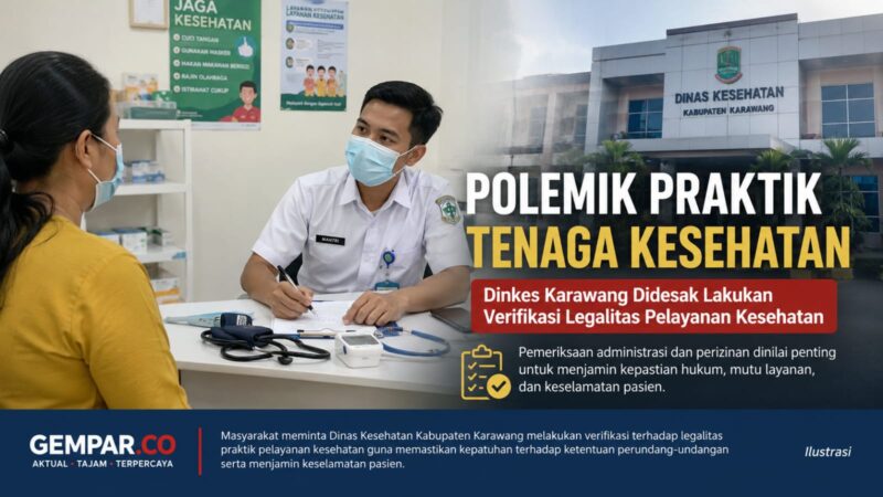 Ilustrasi pelayanan kesehatan oleh tenaga kesehatan kepada pasien. Masyarakat meminta Dinas Kesehatan Kabupaten Karawang melakukan verifikasi terhadap legalitas praktik pelayanan kesehatan guna memastikan kepatuhan terhadap ketentuan perundang-undangan serta menjamin keselamatan pasien.