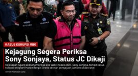 Kejaksaan Agung akan memeriksa mantan Wakil Kepala Badan Gizi Nasional (BGN), Sony Sonjaya, untuk mendalami pengajuan status justice collaborator dalam perkara dugaan korupsi tata kelola Program Makan Bergizi Gratis (MBG).