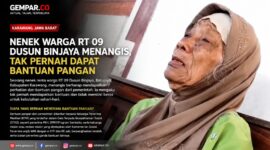 Pengakuan seorang nenek warga RT 09 Dusun Binajaya, Desa Batujaya, Karawang, yang berharap mendapat perhatian dari pemerintah. 