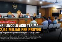 Sidang Tipikor Bandung mengungkap pengakuan Henri Lincoln menerima Rp2,94 miliar fee proyek serta dugaan pengondisian tender dan 