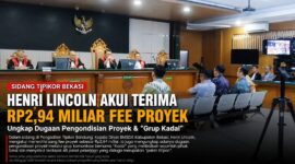 Sidang Tipikor Bandung mengungkap pengakuan Henri Lincoln menerima Rp2,94 miliar fee proyek serta dugaan pengondisian tender dan 