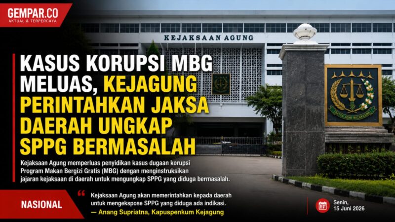 Penyidikan tidak lagi berhenti di pusat, Kejagung mulai menelusuri dugaan penyimpangan pelaksanaan Program Makan Bergizi Gratis hingga ke daerah melalui SPPG yang terindikasi bermasalah.