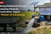 Melalui program pompanisasi dan Irigasi Perpompaan (Irpom), Kementerian Pertanian RI memperkuat infrastruktur pengairan bagi 57 kelompok tani di Kabupaten Karawang. 
