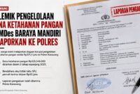 Laporan pengaduan resmi telah diterima Polres Karawang. Dugaan korupsi pengelolaan dana ketahanan pangan senilai Rp325,5 juta pada BUMDes Baraya Mandiri kini memasuki proses penelaahan aparat penegak hukum.