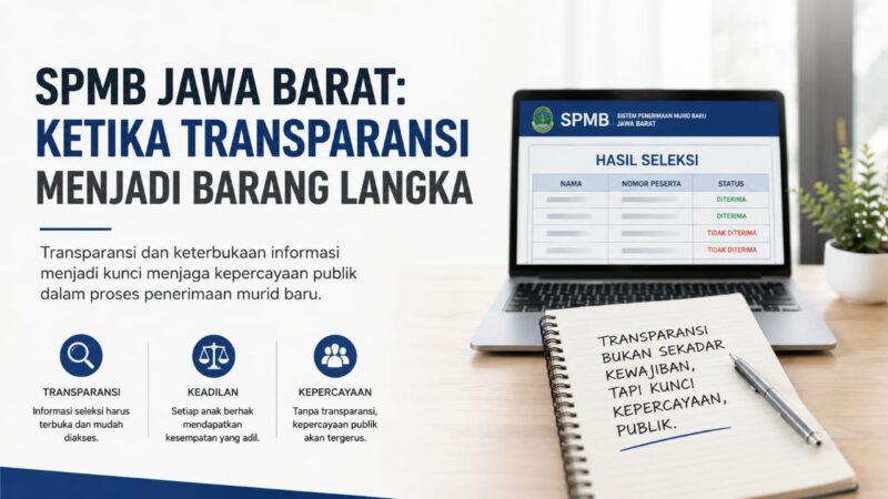 SPMB Jawa Barat kembali menuai sorotan. Transparansi dan keterbukaan informasi dinilai menjadi kunci menjaga kepercayaan publik dalam proses penerimaan murid baru. Ilustrasi/GEMPAR.CO