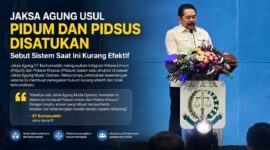 Jaksa Agung ST Burhanuddin mengusulkan penyatuan bidang Pidana Umum (Pidum) dan Pidana Khusus (Pidsus) dalam satu struktur Jaksa Agung Muda Operasi.