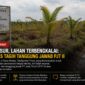 Lahan bekas penggusuran di Desa Wadas, Kecamatan Telukjambe Timur, Kabupaten Karawang, kini dipenuhi rumput liar dan tanaman kelapa hibrida yang tampak tidak terawat.