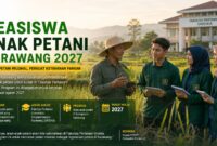 Pemerintah Kabupaten Karawang tengah mematangkan program beasiswa bagi anak petani sebagai upaya mencetak regenerasi petani muda yang berpendidikan dan siap menghadapi tantangan pertanian modern.