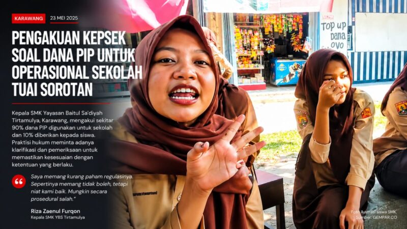 Pengakuan Kepala SMK Yayasan Baitul Sa'diyah Tirtamulya terkait mekanisme penggunaan dana Program Indonesia Pintar (PIP) menjadi sorotan. 