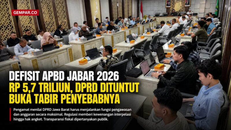 Defisit APBD Jawa Barat 2026 sebesar Rp5,7 triliun memicu sorotan publik.