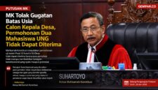 Mahkamah Konstitusi menyatakan permohonan uji materi terhadap syarat usia minimal 25 tahun bagi calon kepala desa tidak dapat diterima.