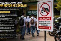Pemprov Jawa Barat resmi melarang siswa SMA, SMK, dan SLB yang belum memenuhi syarat berkendara membawa kendaraan bermotor ke sekolah.