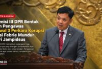 Komisi III DPR RI membentuk tim pengawas untuk mengawal penanganan tiga perkara dugaan korupsi menyusul pengunduran diri Febrie Adriansyah dari jabatan Jampidsus.