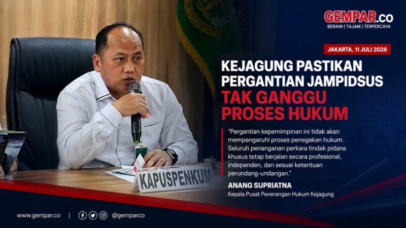 Kejaksaan Agung menegaskan pergantian kepemimpinan di Jampidsus tidak akan memengaruhi proses penegakan hukum.
