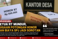 Ketua RT di Desa Rengasdengklok Selatan, Karawang, mengundurkan diri setelah mengaku tidak bersedia terlibat dalam dugaan pemotongan honor berkedok biaya SPJ.