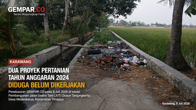 Lokasi pekerjaan Jalan Usaha Tani (JUT) Tahun Anggaran 2024 yang diduga belum dilaksanakan.