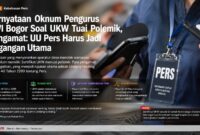 Pernyataan seorang oknum pengurus PWI Kabupaten Bogor yang diduga mengimbau aparatur desa menolak wartawan tanpa Sertifikat UKW memicu polemik di kalangan insan pers.