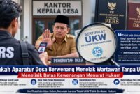Ilustrasi: Aparatur desa tidak memiliki kewenangan untuk menilai kompetensi wartawan berdasarkan kepemilikan Sertifikat Uji Kompetensi Wartawan (UKW).