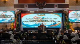 DPRD Kabupaten Purwakarta menggelar Rapat Paripurna Istimewa dalam rangka Hari Jadi Purwakarta ke-195 dan Hari Jadi Kabupaten Purwakarta ke-58 di Gedung DPRD Purwakarta, Senin (20/7/2026).