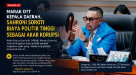 Maraknya OTT kepala daerah kembali menjadi alarm serius bagi tata kelola pemerintahan. Tingginya biaya politik dinilai menjadi salah satu faktor yang memicu praktik korupsi.