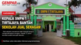 Kepala SMPN 1 Tirtajaya membantah pihak sekolah menjual maupun mengoordinasikan penjualan seragam kepada siswa baru. Dalam klarifikasinya, sekolah menegaskan penjualan dilakukan oleh pihak konveksi dan tidak berkaitan dengan sekolah.