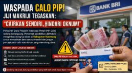 Waspada calo PIP! Pemerhati pendidikan Jiji Makriji mengimbau seluruh orang tua siswa di Kabupaten Karawang untuk mencairkan dana Program Indonesia Pintar (PIP) 2026 secara mandiri. 