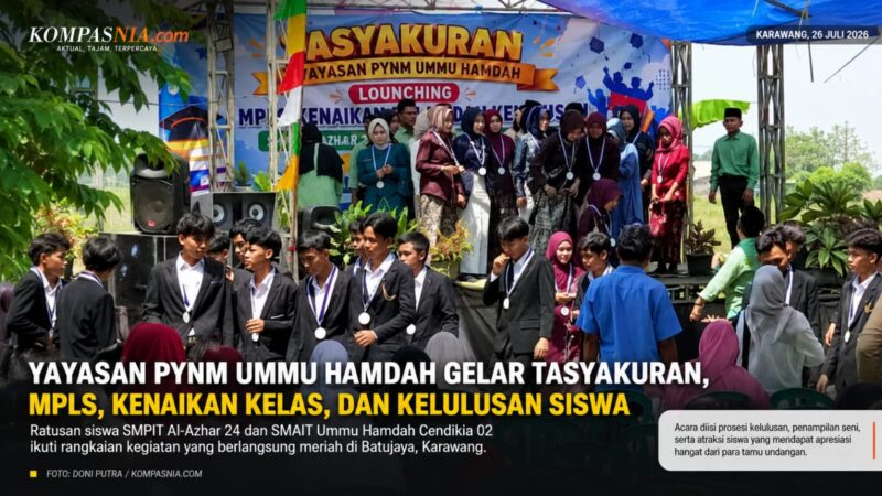 Tasyakuran Yayasan PYNM Ummu Hamdah yang dirangkaikan dengan MPLS, kenaikan kelas, dan pelepasan siswa SMPIT Al-Azhar 24 serta SMAIT Ummu Hamdah Cendikia 02 di Batujaya, Karawang. 