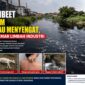 Sungai Cibeet di Telukjambe Barat, Karawang, menghitam dan berbau menyengat. Warga menduga aliran sungai tercemar limbah industri.