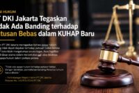 Putusan PT DKI Jakarta menegaskan bahwa upaya hukum banding terhadap putusan bebas harus memiliki dasar hukum yang tegas dalam KUHAP.