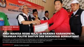 Andi Mahesa, S.H. resmi mendaftarkan diri sebagai bakal calon Kepala Desa Karangpatri pada Pilkades 2026.