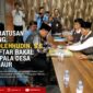 Soleh Solehhudin, S.E. menandatangani dan menyerahkan berkas pendaftaran sebagai Bakal Calon Kepala Desa Karang Haur, Kecamatan Pebayuran, Kabupaten Bekasi, di hadapan Panitia Pilkades, Minggu (2/8/2026).