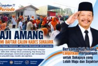 Ribuan pendukung mengiringi Haji Amang saat resmi mendaftar sebagai calon Kepala Desa Sukajaya periode 2026–2034.