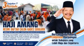 Ribuan pendukung mengiringi Haji Amang saat resmi mendaftar sebagai calon Kepala Desa Sukajaya periode 2026–2034.