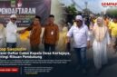 Diiringi ribuan pendukung, Acep Saepudin resmi mendaftarkan diri sebagai calon Kepala Desa Kertajaya, Kecamatan Pebayuran, Kabupaten Bekasi, Kamis (6/8/2026).