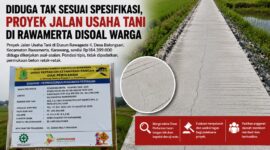 Diduga Tak Sesuai Spesifikasi, proyek Jalan Usaha Tani di Rawamerta menuai sorotan. Warga meminta Dinas Pertanian Karawang segera melakukan inspeksi dan uji mutu. Ilustrasi: GEMPAR.CO