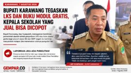 Bupati Karawang Aep Syaepuloh menegaskan LKS dan buku modul untuk siswa SD-SMP negeri gratis.