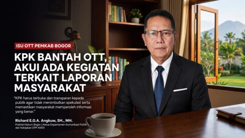 Isu OTT Pemkab Bogor beredar, KPK membantah adanya OTT namun mengakui kegiatan terkait tindak lanjut laporan masyarakat. Publik diminta mengedepankan fakta, transparansi, dan asas praduga tak bersalah.