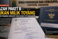 Disdikbud Karawang menegaskan nomor peserta Paket B tersebut tercatat atas nama Siti Nurjanah, bukan Toyang.